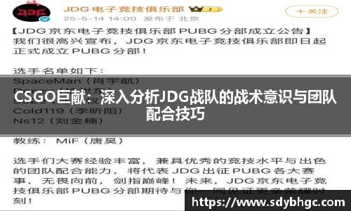 CSGO巨献：深入分析JDG战队的战术意识与团队配合技巧